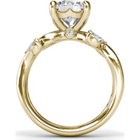Vine-Inspired Criss Cross Engagement Ring Setting with Marquise Diamond Accents by Fana - 0.40 Carat Total Diamond Weight
