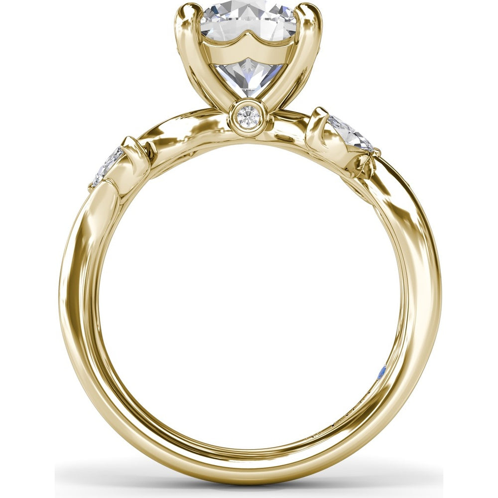 Vine-Inspired Criss Cross Engagement Ring Setting with Marquise Diamond Accents by Fana - 0.40 Carat Total Diamond Weight