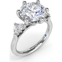 Vine-Inspired Split Shank Engagement Ring Setting with Marquise Accent Diamonds - 0.34 Carat Total Accent Weight by Fana