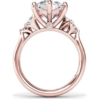 Vine-Inspired Split Shank Engagement Ring Setting with Marquise Accent Diamonds - 0.34 Carat Total Accent Weight by Fana