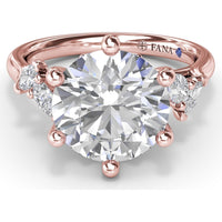 Vine-Inspired Split Shank Engagement Ring Setting with Marquise Accent Diamonds - 0.34 Carat Total Accent Weight by Fana