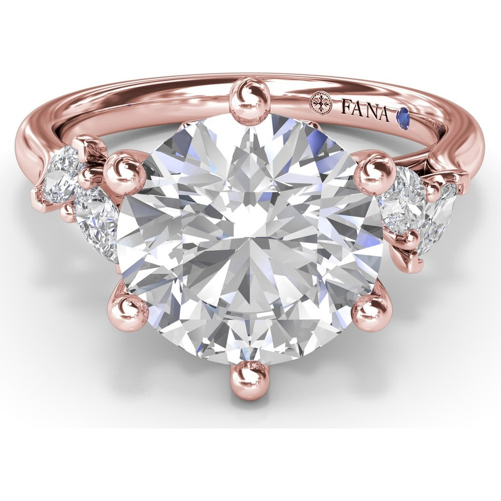 Vine-Inspired Split Shank Engagement Ring Setting with Marquise Accent Diamonds - 0.34 Carat Total Accent Weight by Fana
