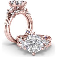 Vine-Inspired Split Shank Engagement Ring Setting with Marquise Accent Diamonds - 0.34 Carat Total Accent Weight by Fana
