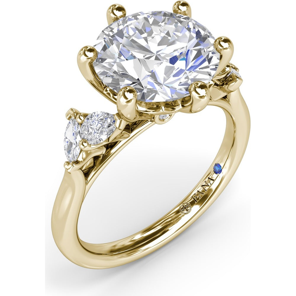 Vine-Inspired Split Shank Engagement Ring Setting with Marquise Accent Diamonds - 0.34 Carat Total Accent Weight by Fana