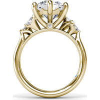 Vine-Inspired Split Shank Engagement Ring Setting with Marquise Accent Diamonds - 0.34 Carat Total Accent Weight by Fana