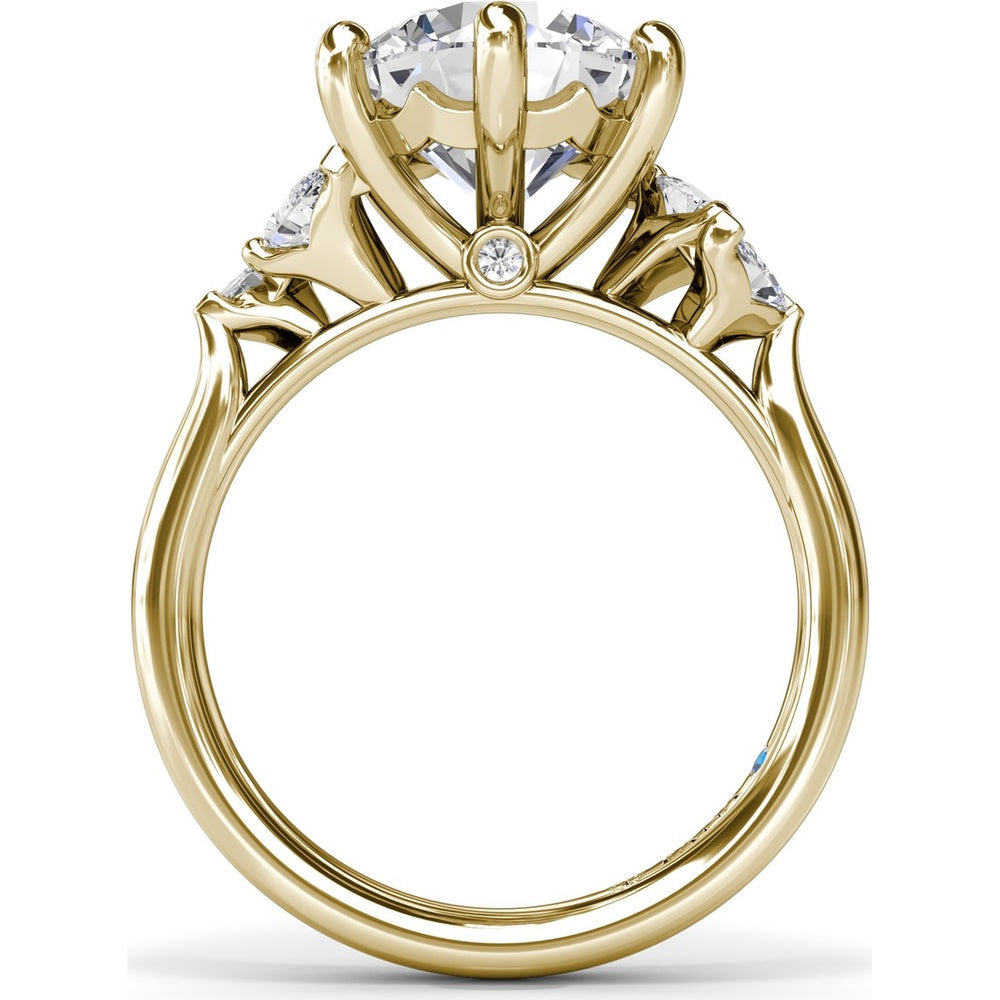 Vine-Inspired Split Shank Engagement Ring Setting with Marquise Accent Diamonds - 0.34 Carat Total Accent Weight by Fana
