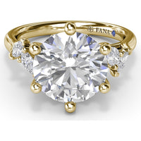 Vine-Inspired Split Shank Engagement Ring Setting with Marquise Accent Diamonds - 0.34 Carat Total Accent Weight by Fana