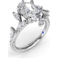 Vine-Inspired Split Shank Engagement Ring Setting with Marquise Diamond Accents - 0.92 Carat Total Accent Diamond Weight by Fana