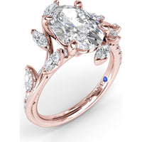 Vine-Inspired Split Shank Engagement Ring Setting with Marquise Diamond Accents - 0.92 Carat Total Accent Diamond Weight by Fana