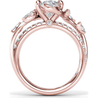 Vine-Inspired Split Shank Engagement Ring Setting with Marquise Diamond Accents - 0.92 Carat Total Accent Diamond Weight by Fana