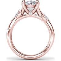 Vine-Inspired Split Shank Engagement Ring Setting with Marquise Diamond Accents by Fana - 0.35 Carat Total Diamond Weight