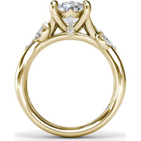Vine-Inspired Split Shank Engagement Ring Setting with Marquise Diamond Accents by Fana - 0.35 Carat Total Diamond Weight