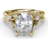 Vine-Inspired Split Shank Engagement Ring Setting with Marquise Diamond Accents by Fana - 0.35 Carat Total Diamond Weight
