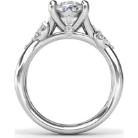 Vine-Inspired Split Shank Engagement Ring Setting with Marquise Diamond Accents by Fana - 0.35 Carat Total Diamond Weight