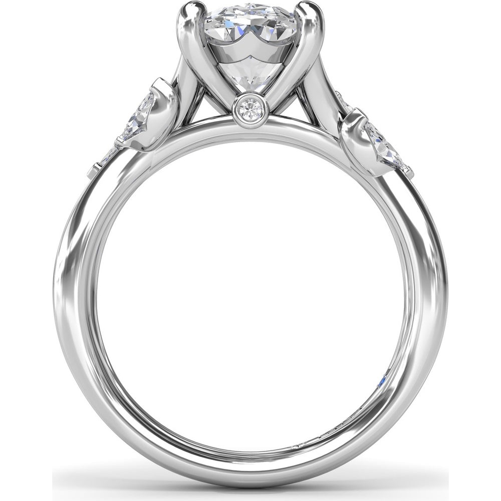 Vine-Inspired Split Shank Engagement Ring Setting with Marquise Diamond Accents by Fana - 0.35 Carat Total Diamond Weight