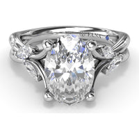 Vine-Inspired Split Shank Engagement Ring Setting with Marquise Diamond Accents by Fana - 0.35 Carat Total Diamond Weight