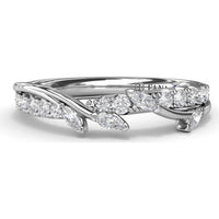 Vine-Inspired Wedding Band with Marquise and Round Diamonds by Fana - 0.40 Carat Total Diamond Weight