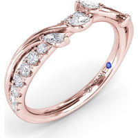 Vine-Inspired Wedding Band with Marquise and Round Diamonds by Fana - 0.40 Carat Total Diamond Weight