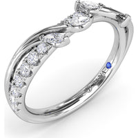 Vine-Inspired Wedding Band with Marquise and Round Diamonds by Fana - 0.40 Carat Total Diamond Weight