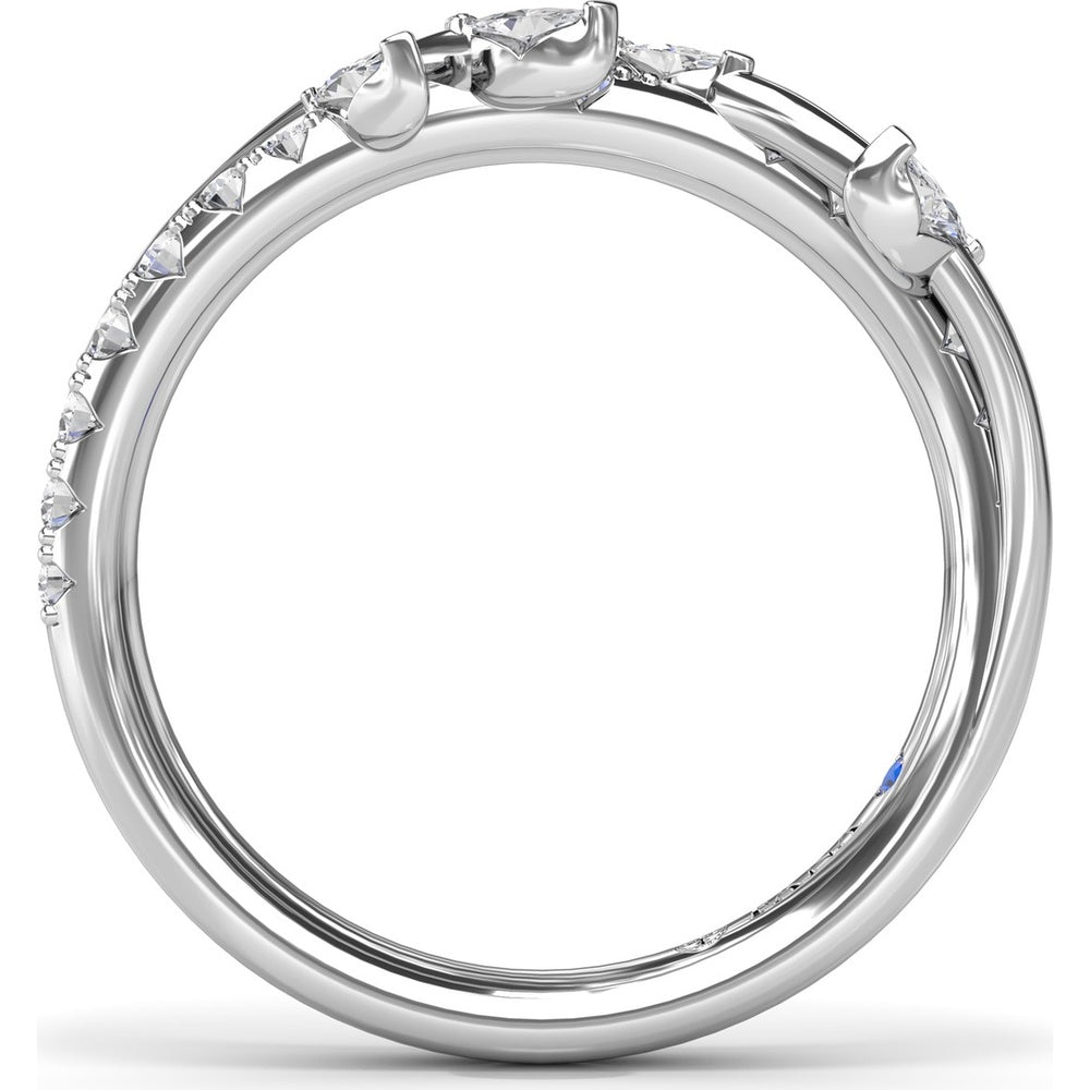 Vine-Inspired Wedding Band with Marquise and Round Diamonds by Fana - 0.40 Carat Total Diamond Weight