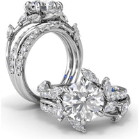 Vine-Inspired Wedding Band with Marquise and Round Diamonds by Fana - 0.40 Carat Total Diamond Weight