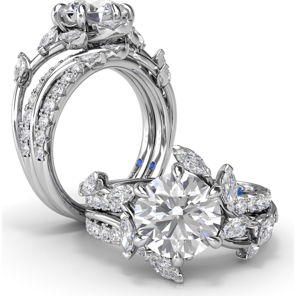 Vine-Inspired Wedding Band with Marquise and Round Diamonds by Fana - 0.40 Carat Total Diamond Weight