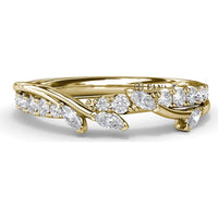 Vine-Inspired Wedding Band with Marquise and Round Diamonds by Fana - 0.40 Carat Total Diamond Weight
