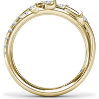 Vine-Inspired Wedding Band with Marquise and Round Diamonds by Fana - 0.40 Carat Total Diamond Weight