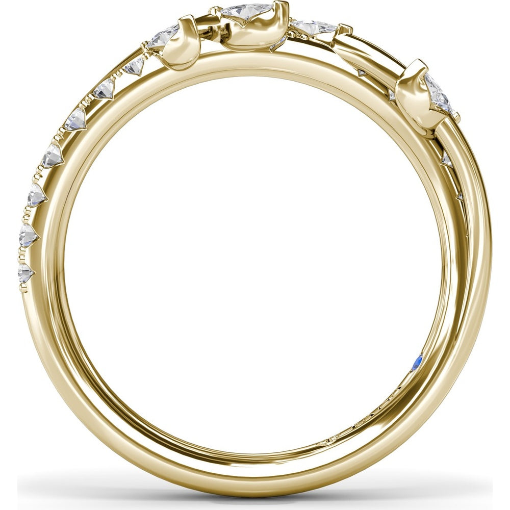 Vine-Inspired Wedding Band with Marquise and Round Diamonds by Fana - 0.40 Carat Total Diamond Weight
