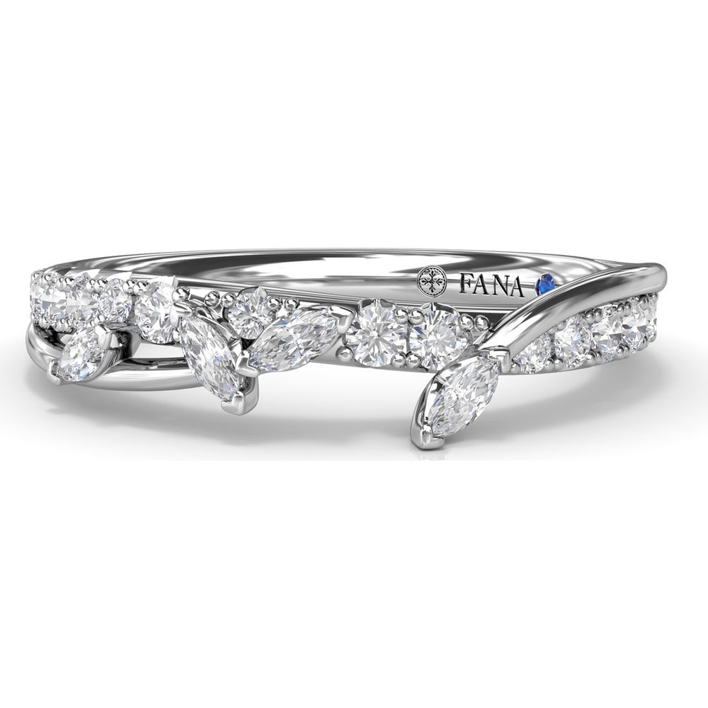 Vine-Inspired Wedding Band with Marquise and Round Diamonds by Fana - 0.43 Carat Total Diamond Weight