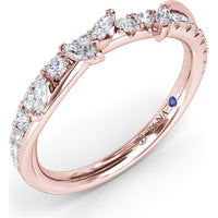 Vine-Inspired Wedding Band with Marquise and Round Diamonds by Fana - 0.43 Carat Total Diamond Weight
