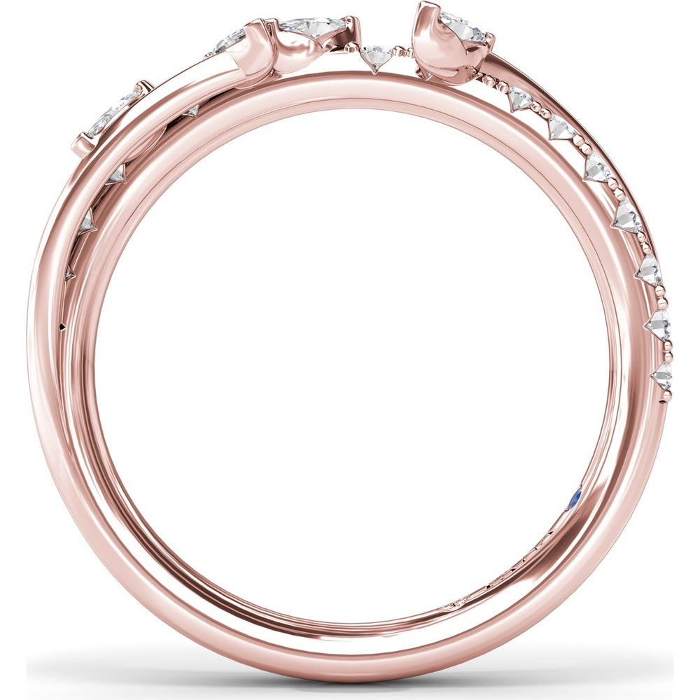 Vine-Inspired Wedding Band with Marquise and Round Diamonds by Fana - 0.43 Carat Total Diamond Weight