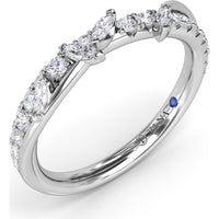 Vine-Inspired Wedding Band with Marquise and Round Diamonds by Fana - 0.43 Carat Total Diamond Weight