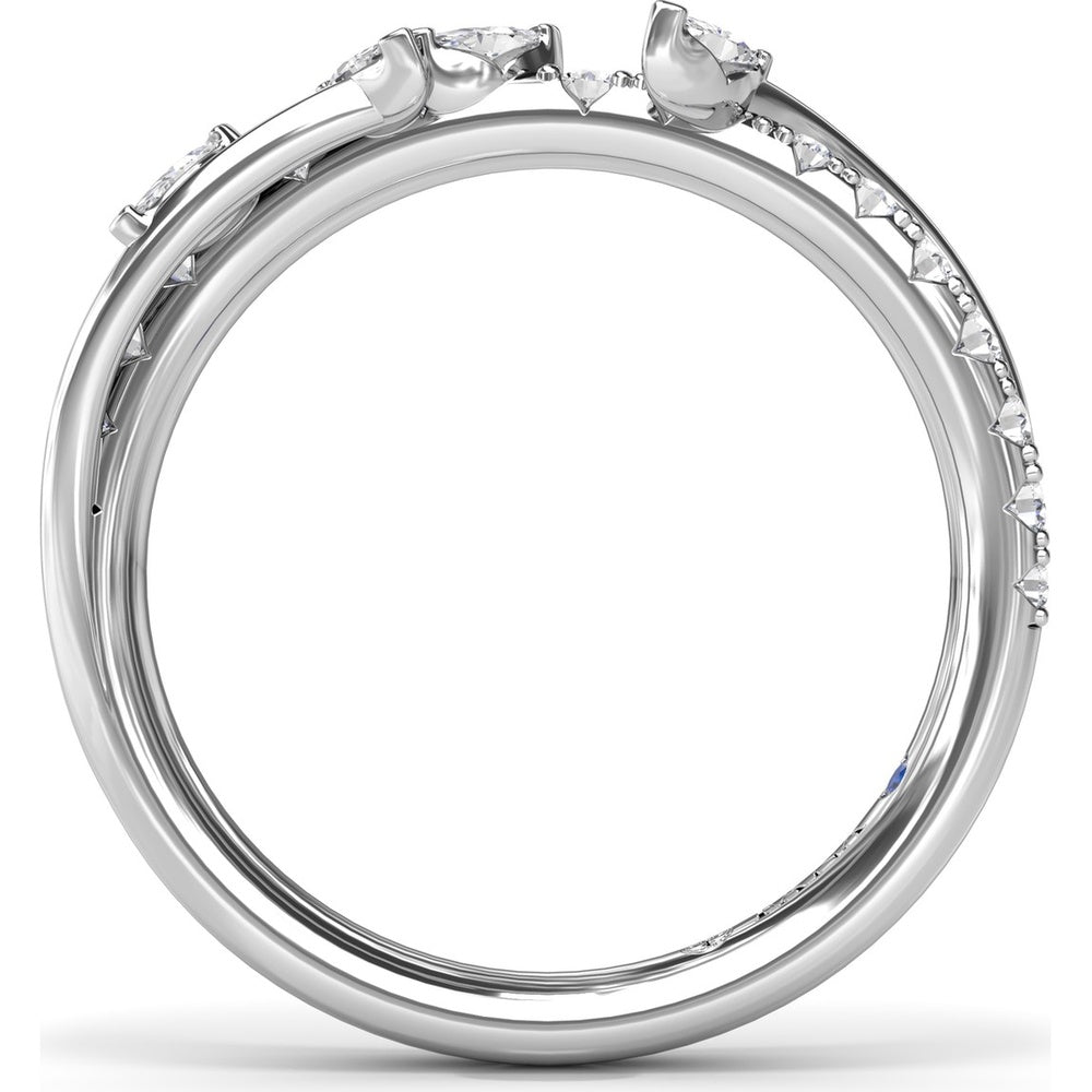 Vine-Inspired Wedding Band with Marquise and Round Diamonds by Fana - 0.43 Carat Total Diamond Weight