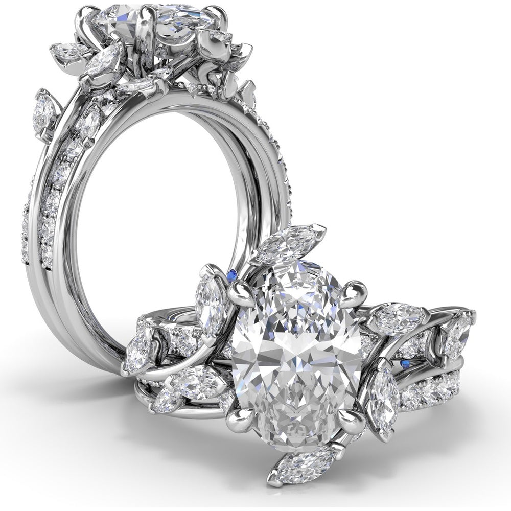 Vine-Inspired Wedding Band with Marquise and Round Diamonds by Fana - 0.43 Carat Total Diamond Weight