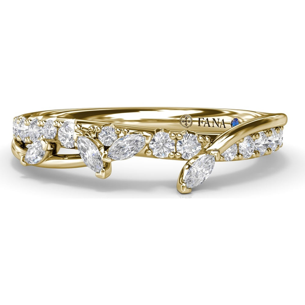 Vine-Inspired Wedding Band with Marquise and Round Diamonds by Fana - 0.43 Carat Total Diamond Weight