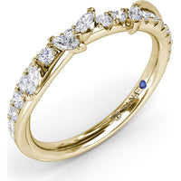 Vine-Inspired Wedding Band with Marquise and Round Diamonds by Fana - 0.43 Carat Total Diamond Weight