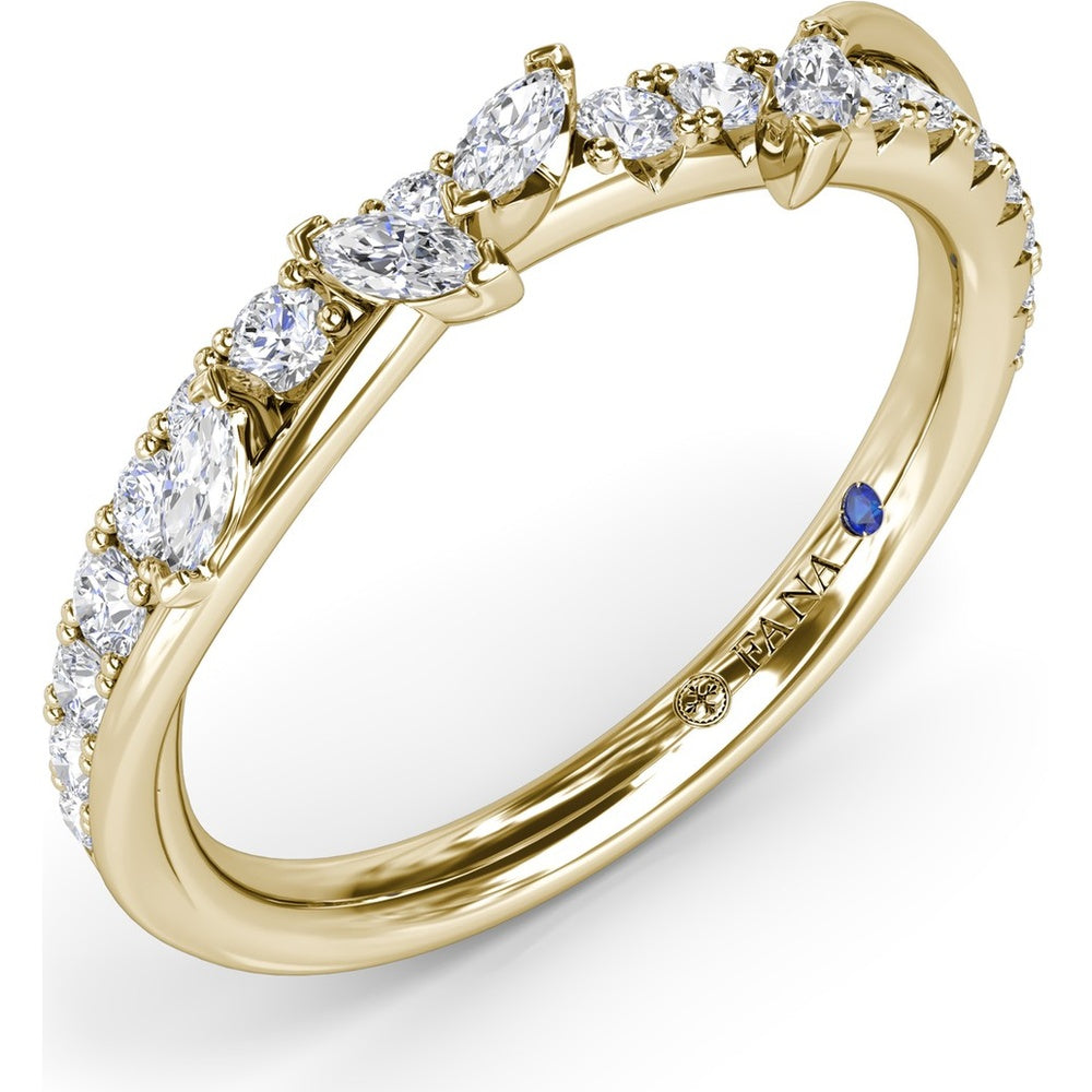 Vine-Inspired Wedding Band with Marquise and Round Diamonds by Fana - 0.43 Carat Total Diamond Weight