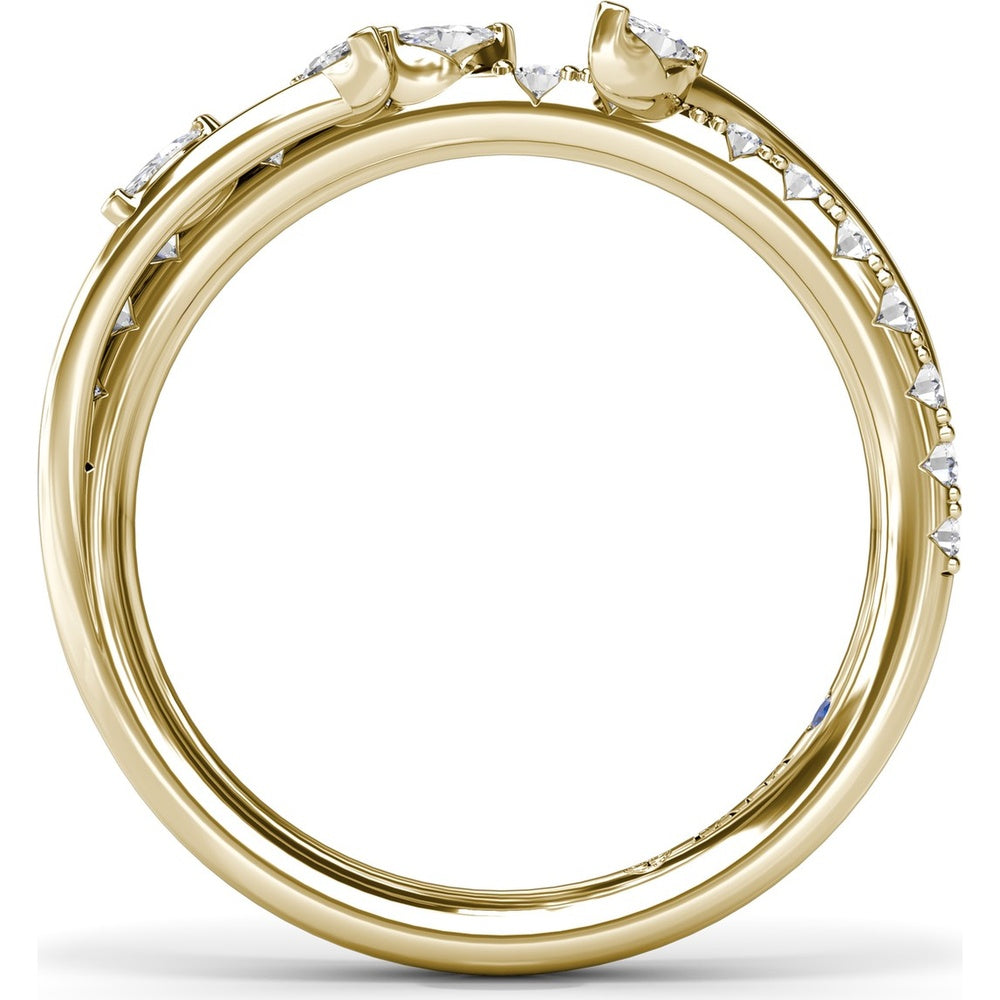 Vine-Inspired Wedding Band with Marquise and Round Diamonds by Fana - 0.43 Carat Total Diamond Weight