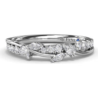 Vine-Inspired Wedding Band with Mixed Round and Marquise Diamonds by Fana - 0.41 Carat Total Diamond Weight