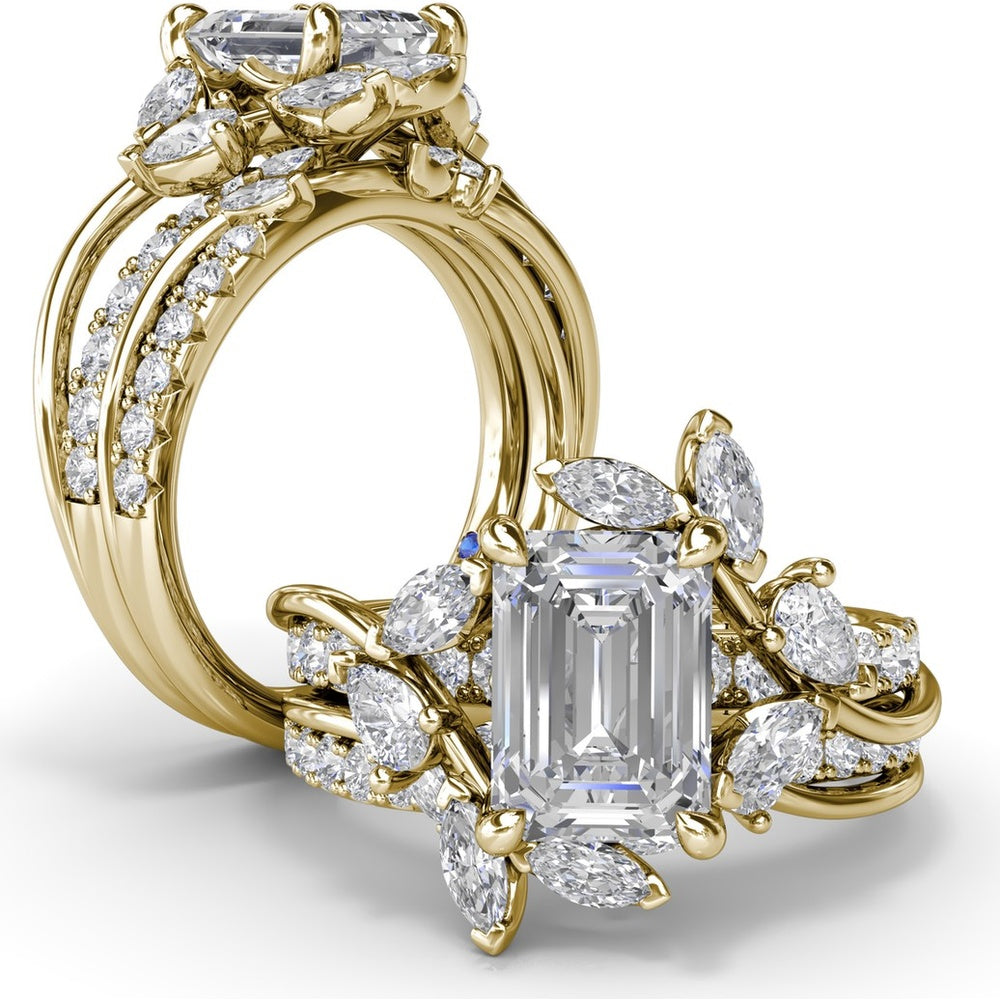 Vine-Inspired Wedding Band with Mixed Round and Marquise Diamonds by Fana - 0.41 Carat Total Diamond Weight
