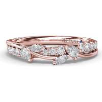 Vine-Inspired Wedding Band with Mixed Round and Marquise Diamonds by Fana - 0.41 Carat Total Diamond Weight