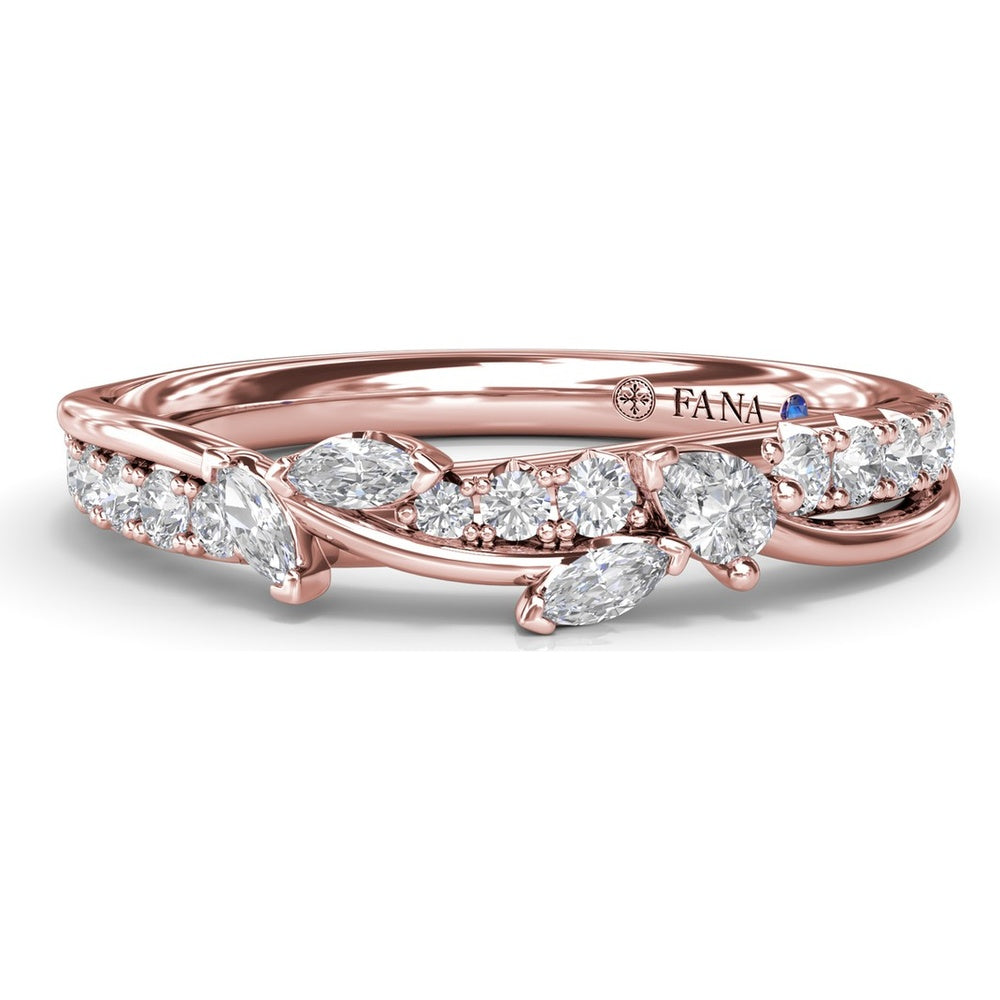 Vine-Inspired Wedding Band with Mixed Round and Marquise Diamonds by Fana - 0.41 Carat Total Diamond Weight
