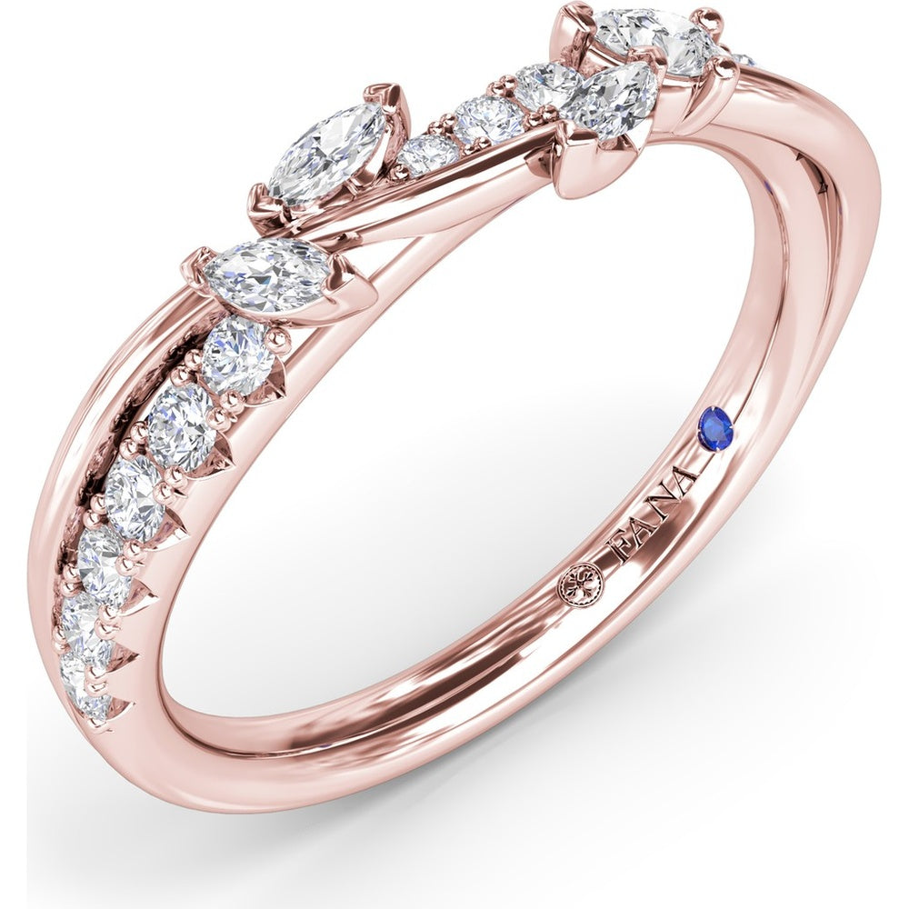 Vine-Inspired Wedding Band with Mixed Round and Marquise Diamonds by Fana - 0.41 Carat Total Diamond Weight