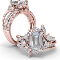 Vine-Inspired Wedding Band with Mixed Round and Marquise Diamonds by Fana - 0.41 Carat Total Diamond Weight
