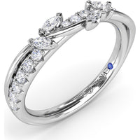 Vine-Inspired Wedding Band with Mixed Round and Marquise Diamonds by Fana - 0.41 Carat Total Diamond Weight