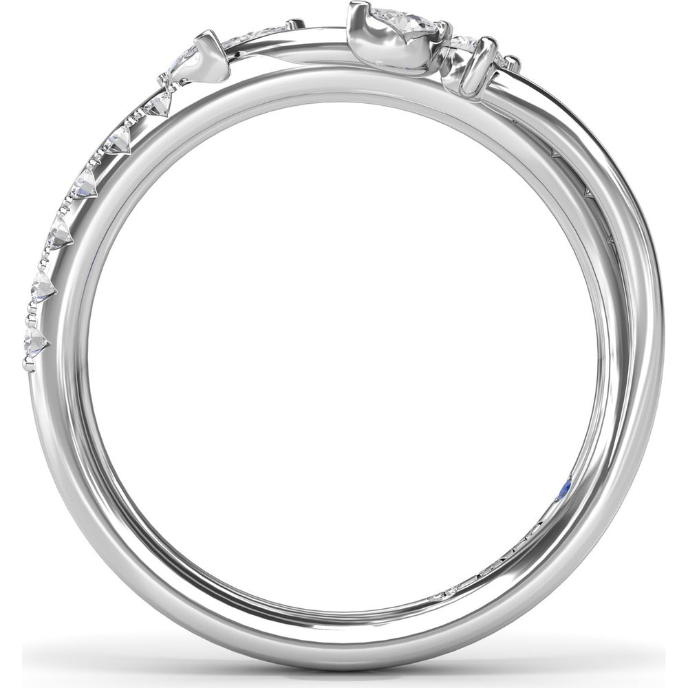 Vine-Inspired Wedding Band with Mixed Round and Marquise Diamonds by Fana - 0.41 Carat Total Diamond Weight