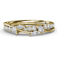 Vine-Inspired Wedding Band with Mixed Round and Marquise Diamonds by Fana - 0.41 Carat Total Diamond Weight