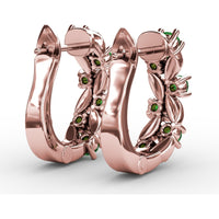Vintage-Inspired Cluster Earrings with Round Emeralds and Pavé Diamonds by Fana - 0.92 Carat Total Gemstone Weight