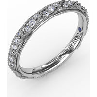 Vintage Inspired Diamond Band with Marquise Stations and Milgrain Details by Fana - 0.37 Carat Total Diamond Weight